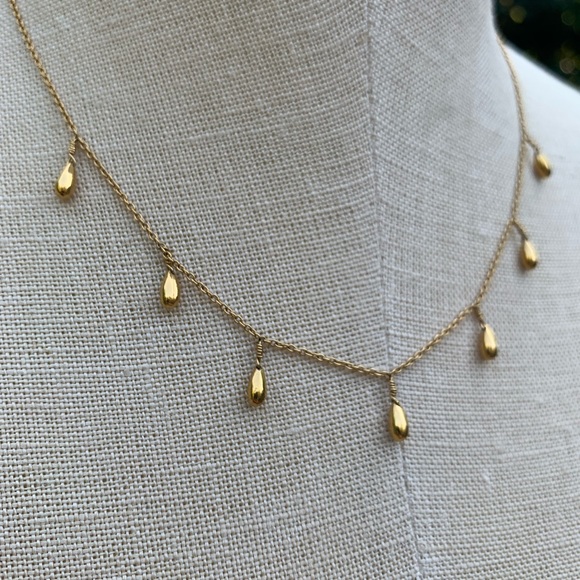 Beaded Teardrop Fringe Necklace - Picture 4 of 13